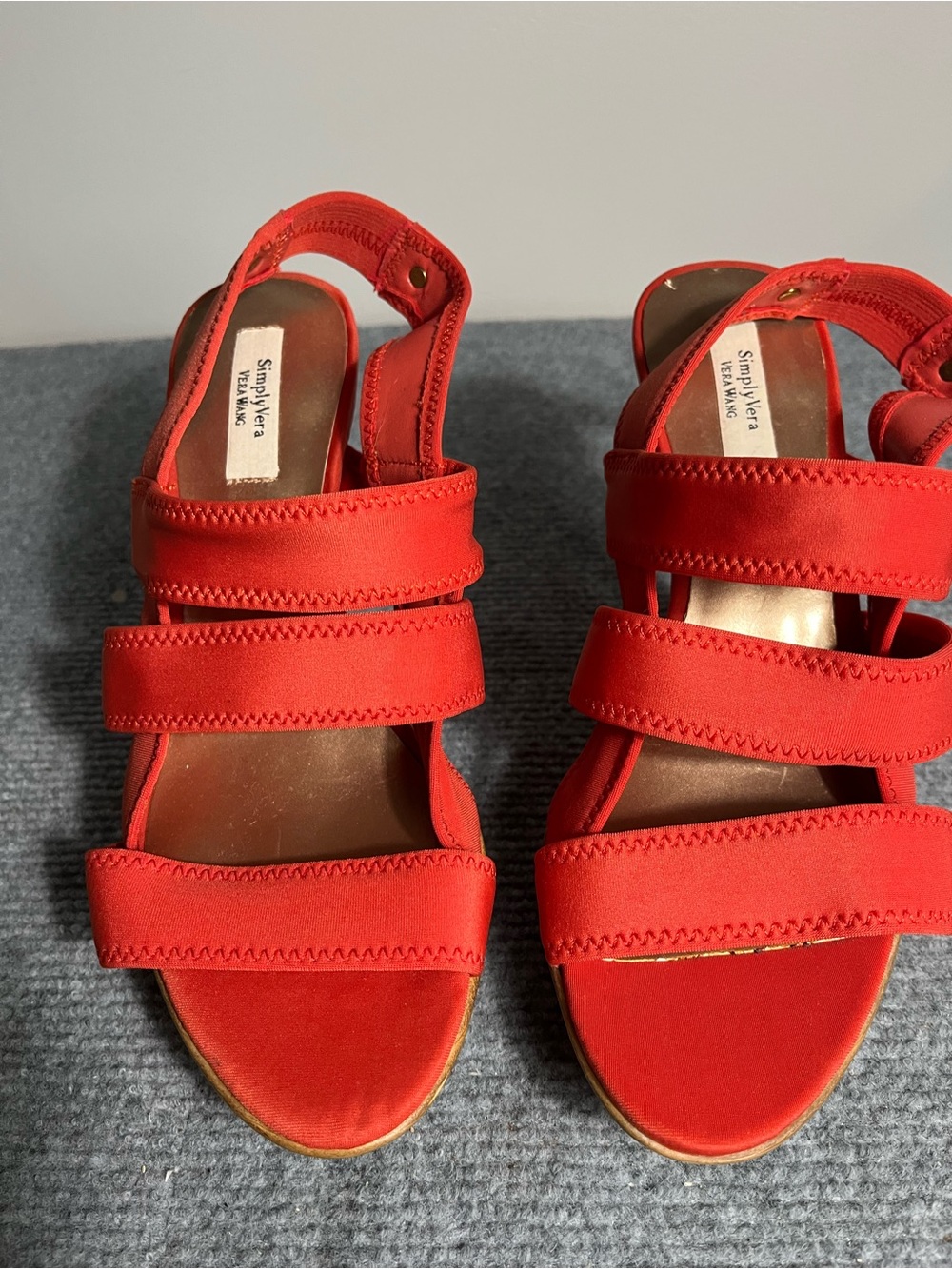 Simply Vera Vera Wang Burnt Orange Multi-Strap Slingback Sandals